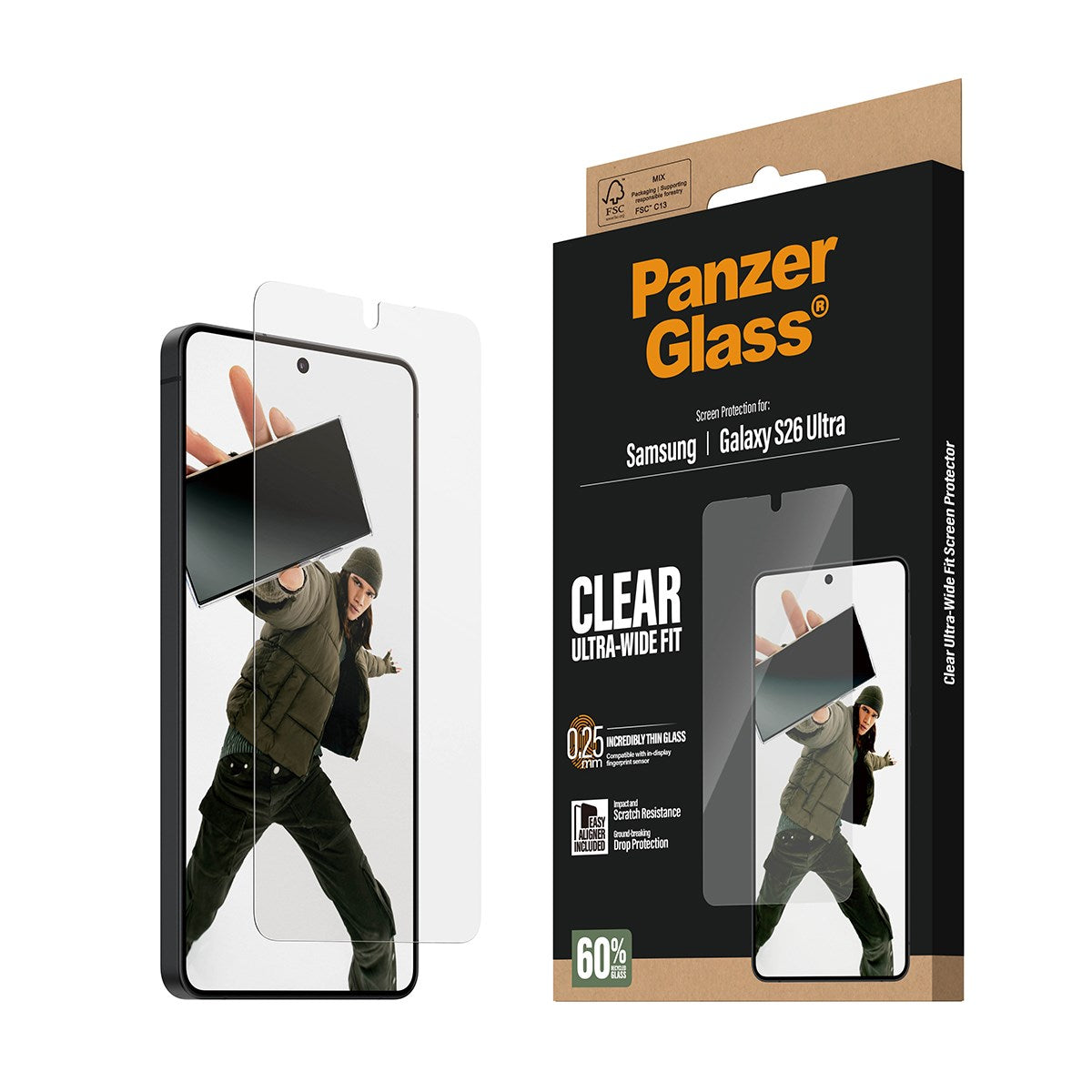 PanzerGlass® Screen Protector Samsung Galaxy S26 Ultra | Ultra-Wide Fit w. EasyAligner